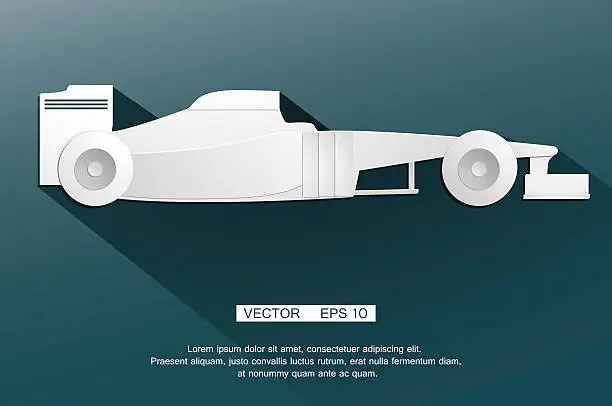 Vector illustration of F1 formula automobile  racing car the world's fastest