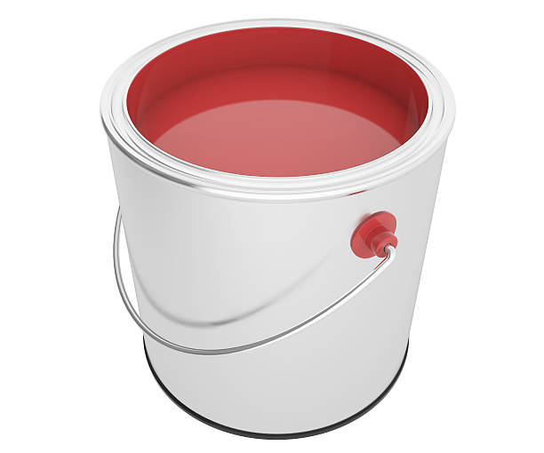 istock Full bank red paint isolated on white background 472269826