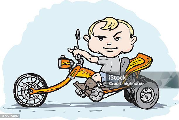 Измельчитель Baby — стоковая векторная графика и другие изображения на тему Мотоцикл - Мотоцикл, Кататься, Ребёнок