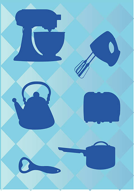 Kitchen Appliances Icons vector art illustration