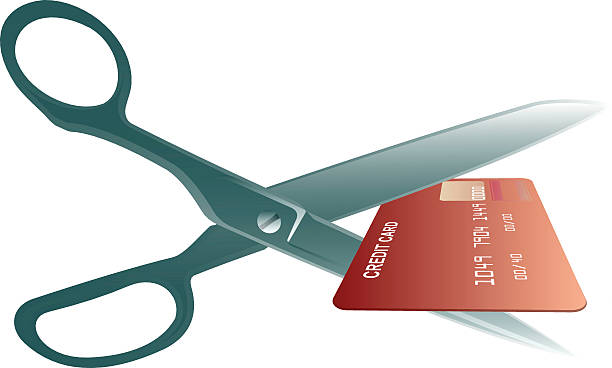 Illustration - Cutting up Credit Card vector art illustration