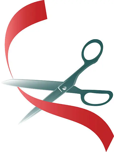 Vector illustration of Cutting Ribbon