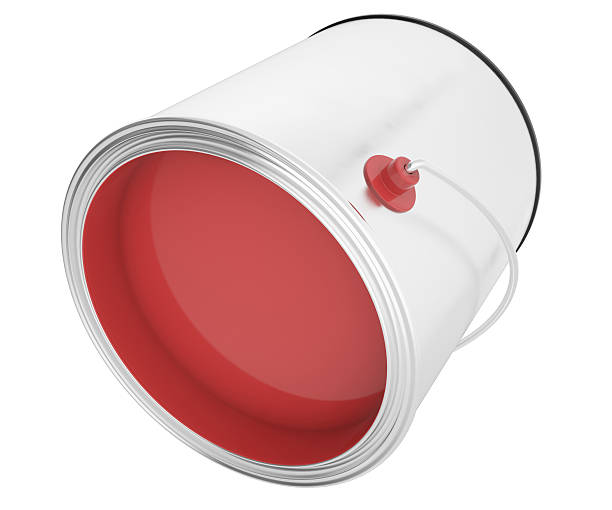 istock Full bank red paint isolated on white background 472270016