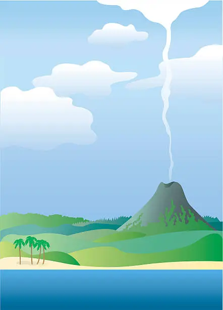 Vector illustration of Tropical landscape