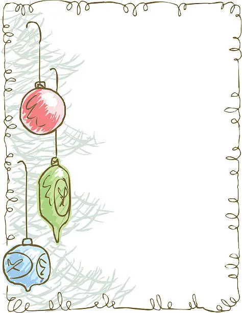 Vector illustration of Stationary with Christmas tree with ornaments