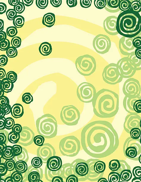 Vector illustration of Green Spiral Border