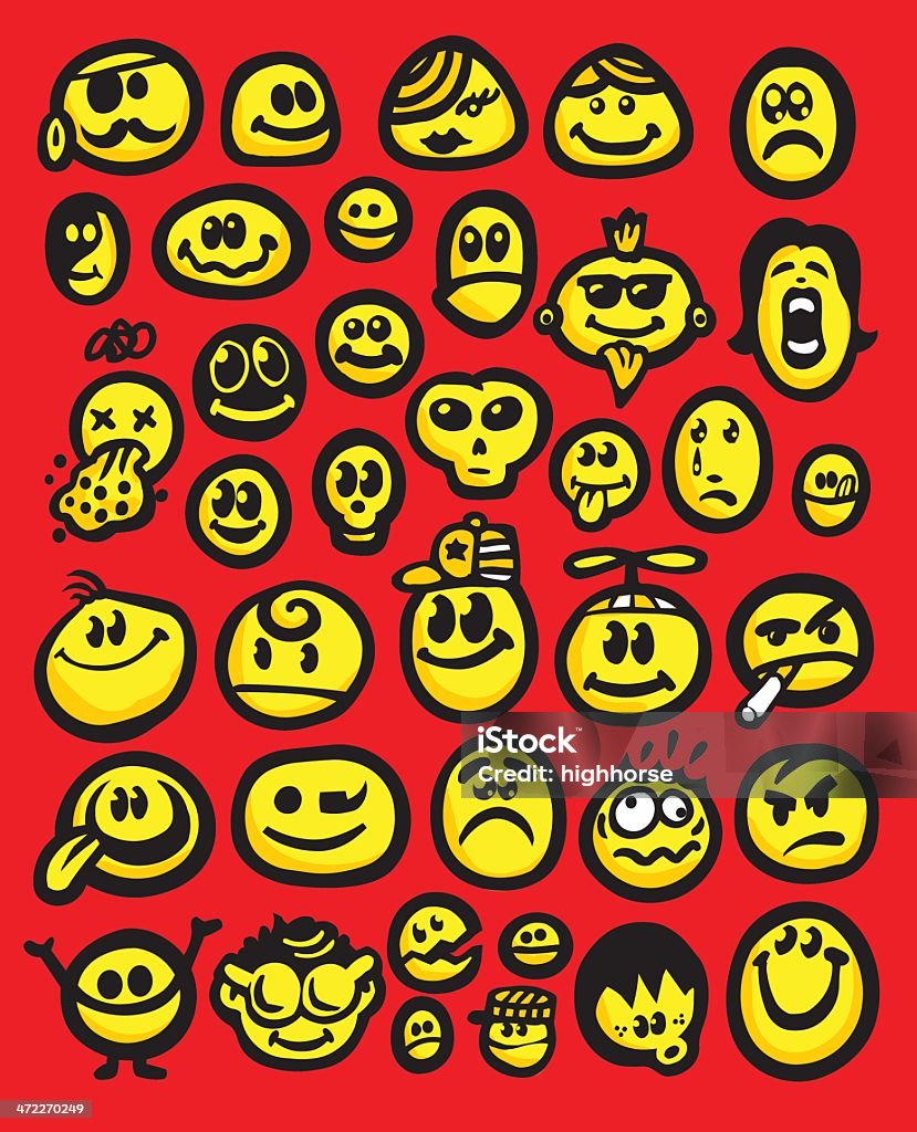 Smiley paquete de grasa líneas - arte vectorial de Antropomórfico libre de derechos