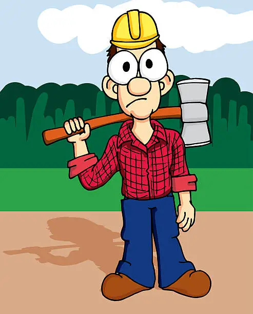 Vector illustration of Lumberjack with Axe