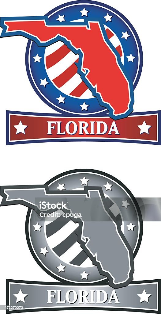 Florida Crest Grayscale and RGB versions of Florida crest. Hey Kids collect all 50 states! Florida - US State stock vector