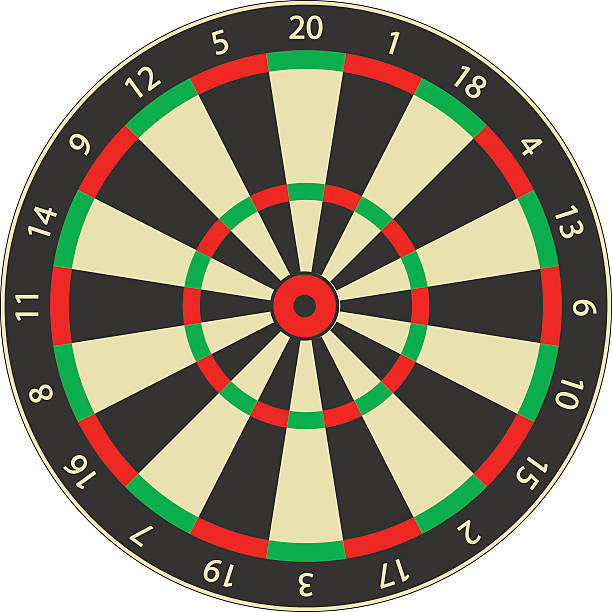 tarcza do gry w rzutki - dartboard bulls eye vector pub stock illustrations