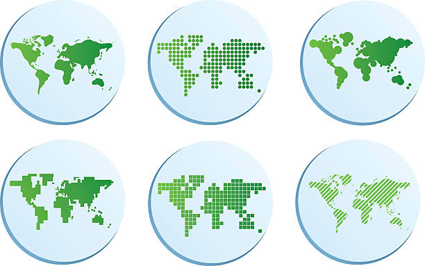 Six Simple Maps - illustration vector art illustration