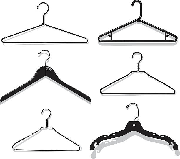 Clothes Hangers Vector renderings of different hangers. Shadows on separate layer. coathanger stock illustrations