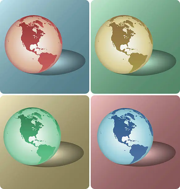 Vector illustration of Glowing Globes [vector]