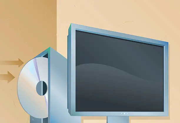 Vector illustration of Inserting a CD [vector]