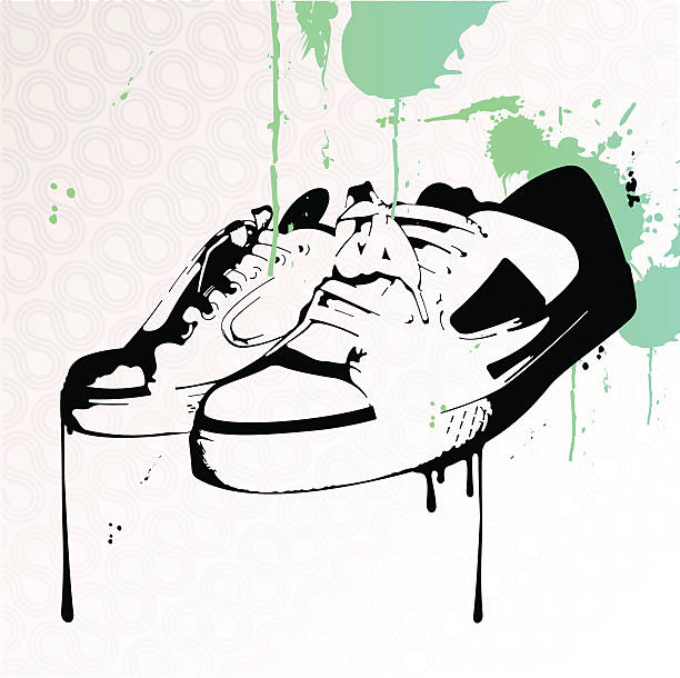 ilustrações de stock, clip art, desenhos animados e ícones de graffiti sapatos-ilustração - hip hop illustrations