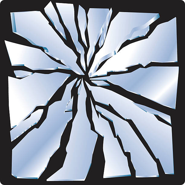 złamane szkła - breaking glass cracked broken stock illustrations