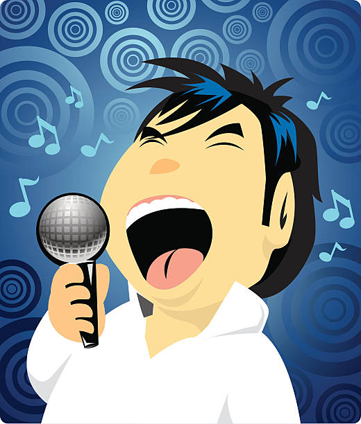 karaoke-maschine - asian background audio stock-grafiken, -clipart, -cartoons und -symbole