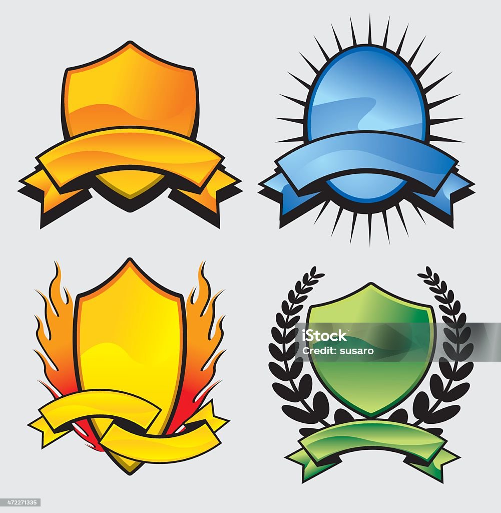 Basic Emblems Template Emblems Stock Illustration - Download Image Now - Cartoon ...