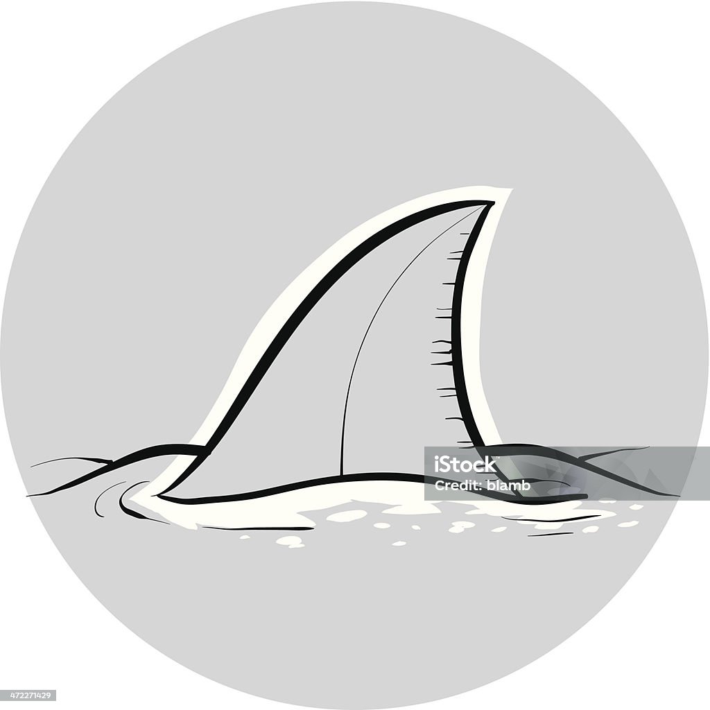 Rekin Płetwa grzbietowa - Grafika wektorowa royalty-free (Dowcip rysunkowy)