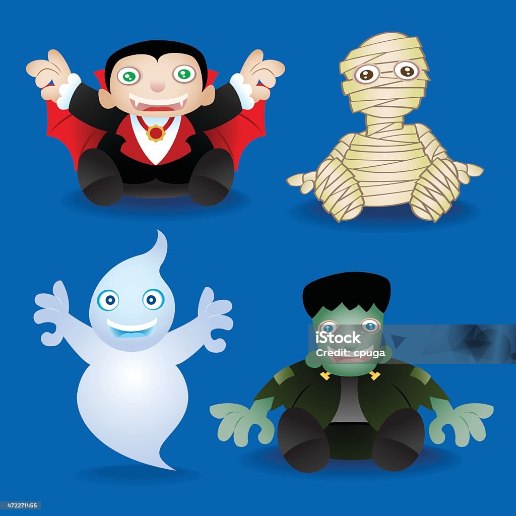 Halloween jeu de caractères - clipart vectoriel de Cartoon libre de droits