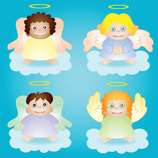 Vector illustration of Little Angels