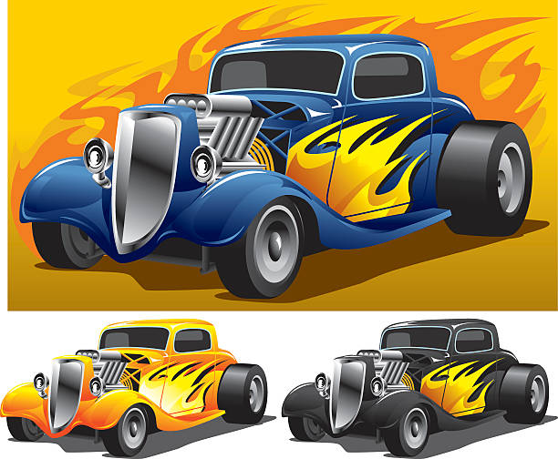 super hot rod - old paintwork obrazy stock illustrations