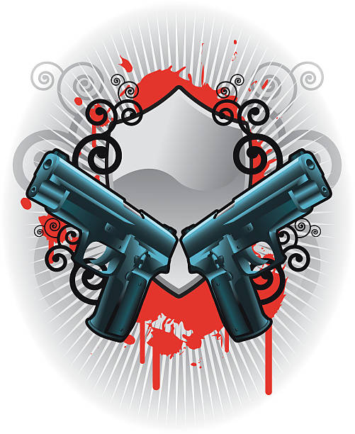 illustrations, cliparts, dessins animés et icônes de emblème gun - m9