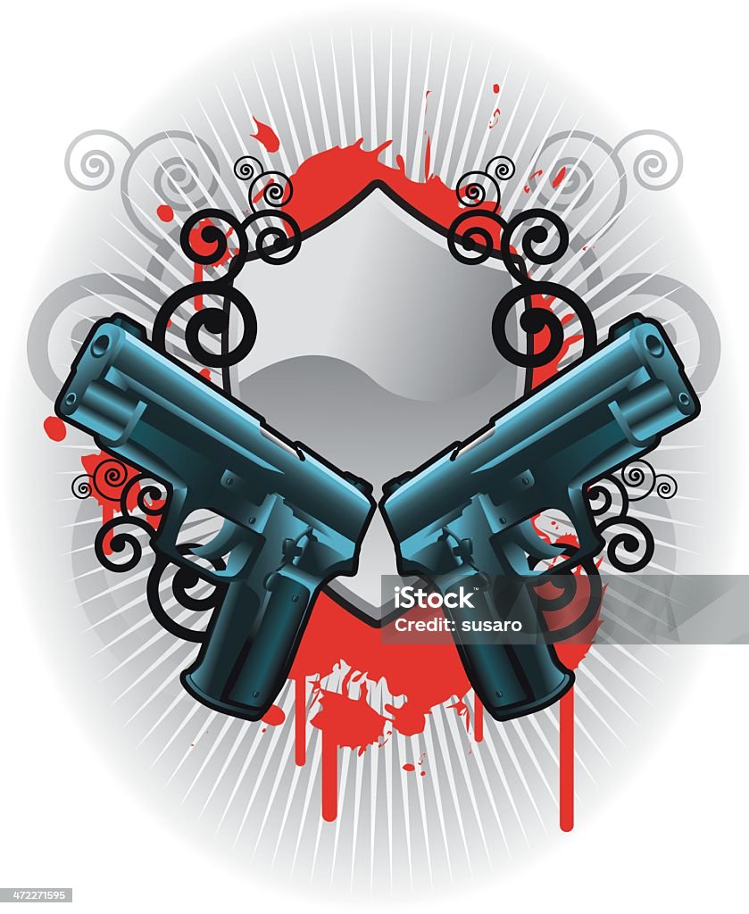 Emblema di fucile - arte vettoriale royalty-free di Gangster