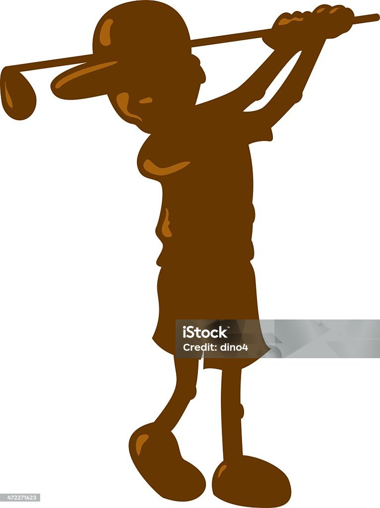Cioccolato golf Silhouette - arte vettoriale royalty-free di Bambino