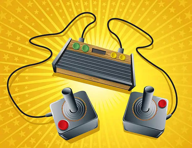 Vector illustration of First generation of gaming retro console