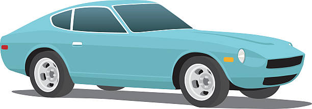 Vector illustration of a classic Japanese Z sports car saved in layers for easy editing.