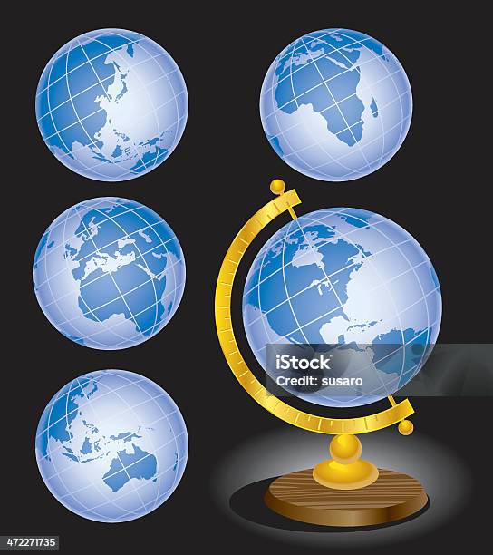 Ilustración de El Mundo Como Sabemos Que y más Vectores Libres de Derechos de Globo terráqueo - Globo terráqueo, Mapa, Mapa mundial