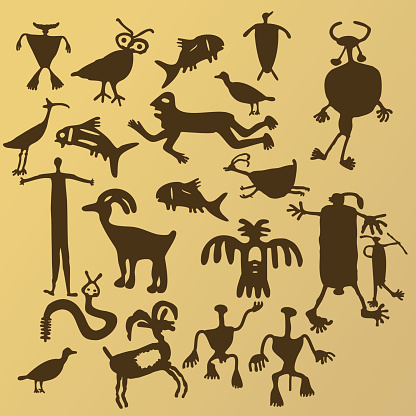 20 primitive forms — petroglyphs, cave drawings, that sort of thing. AI CS2 file included in ZIP