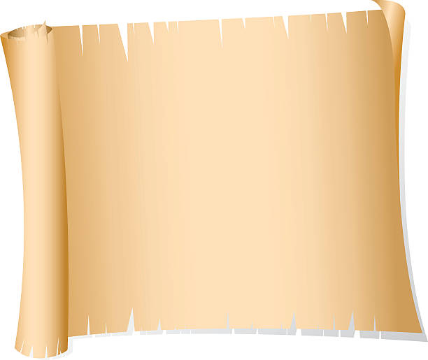 Old Roll of Paper Old roll of paper scroll shape parchment paper wanted poster stock illustrations