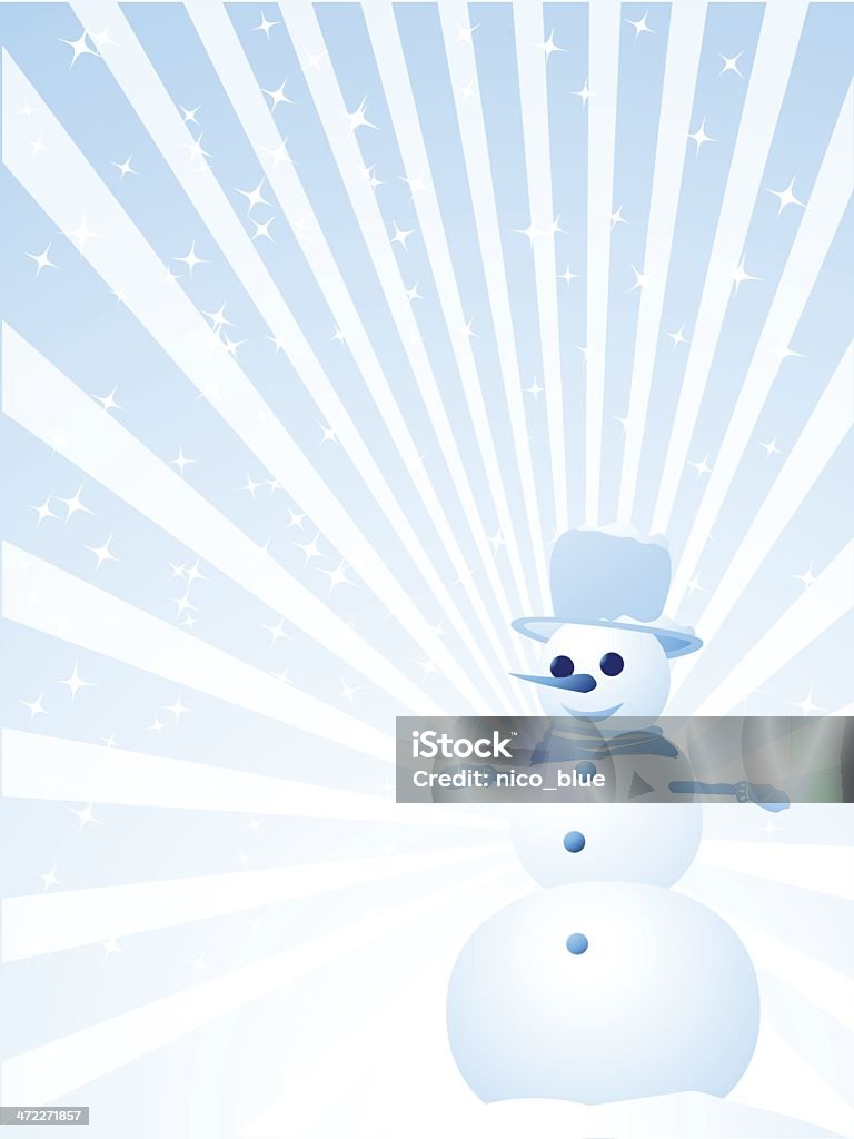 Pupazzo di neve greeting card - arte vettoriale royalty-free di A forma di stella