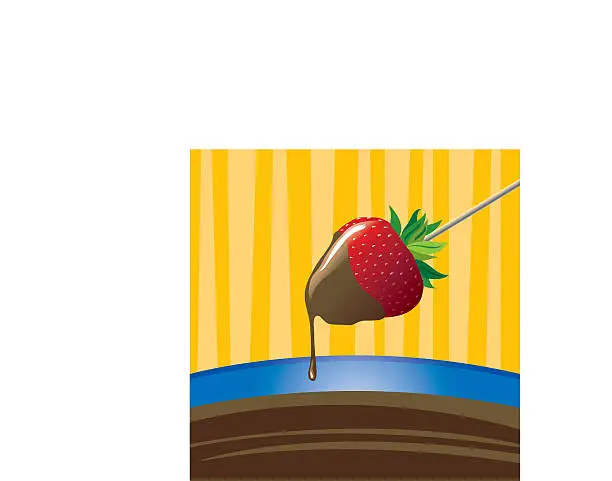 Vector illustration of Chocolate Dipped Strawberry