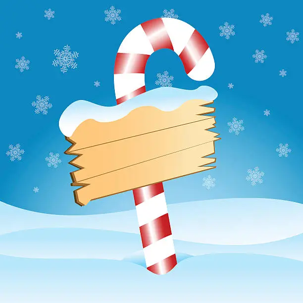 Vector illustration of Christmas Candy Cane Sign