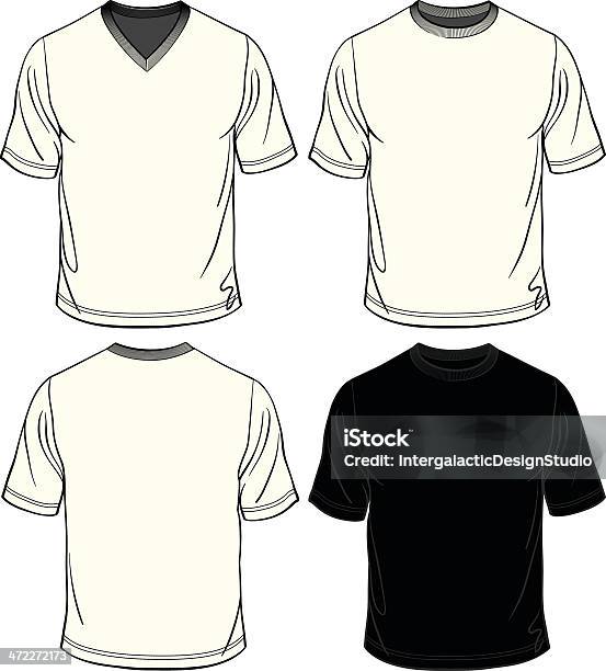 Blank Mens Tshirts Stock Illustration - Download Image Now - Arts Culture and Entertainment, Beauty, Black Color