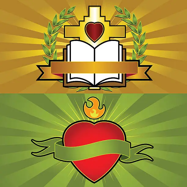 Vector illustration of Pair of Vector Emblems