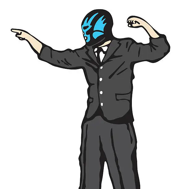 Vector illustration of lucha libre ready to fight