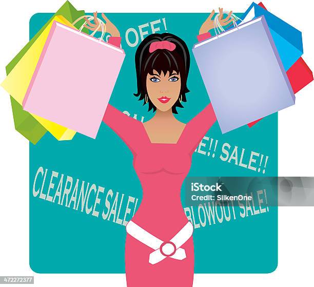 Vetores de Shopaholic e mais imagens de Adulto - Adulto, Atividade comercial, Autoconfiança