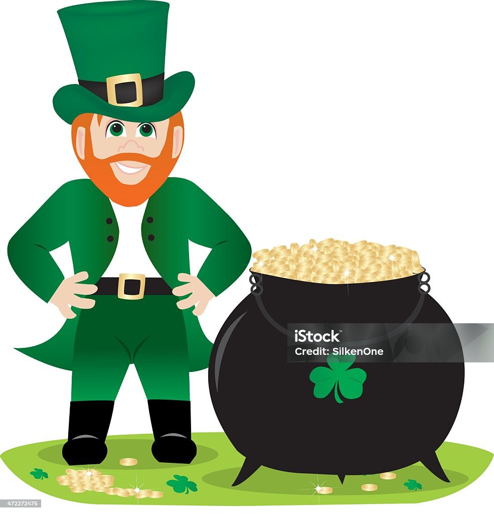 Leprechaun and his Gold Gradients were used to create this image.  Extra large JPG, thumbnail JPG, and Illustrator 8 compatible EPS are included in zip. Arms Akimbo stock vector