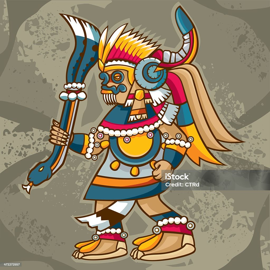 Tlaloc (mexicana Dios de lluvia y fertilidad - arte vectorial de Azteca libre de derechos