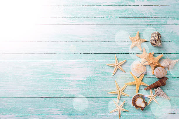 istock Marine items on wooden background. 472272628