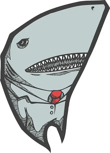 Vector illustration of Land Shark