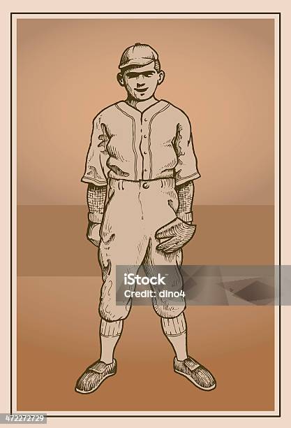 O Fielder - Arte vetorial de stock e mais imagens de Estilo retro - Estilo retro, Basebol, Jogador de Beisebol