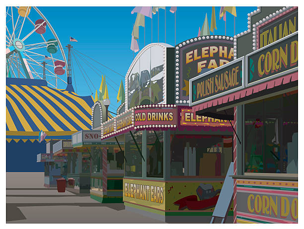 Vector Carnival A highly detailed vector illustration of a carnival. circus tent illustrations stock illustrations