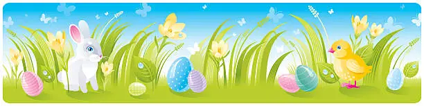 Vector illustration of Horizontal Easter banner