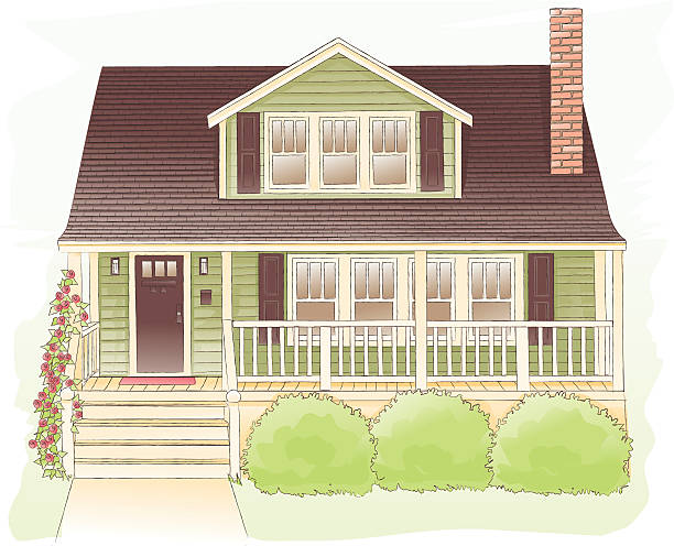 ilustraciones, imágenes clip art, dibujos animados e iconos de stock de bungalow su hogar - front porch