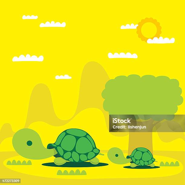 Черепаховый — стоковая векторная графика и другие изображения на тему Векторная графика - Векторная графика, Гора, Дерево